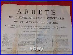 Doc 1798/ARRÊTÉ Général CHAMPIONNET appel de denrées pour les Troupes/ISERE