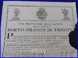 Doc 1825/Port de TRIESTE vers MARSEILLE/Certificat Patente de Santé
