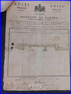 Doc 1832/ILES IONIENNES vers MARSEILLE/Certificat Patente de Santé