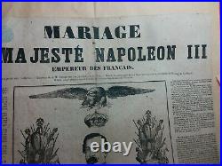 Doc 1845/Affiche détails du MARIAGE DE L' EMPEREUR NAPOLÉON III/52x44