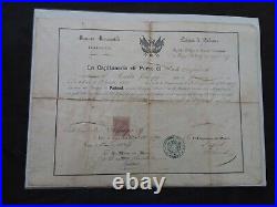 Doc 1867/Permis de Propriété /Port d' EMPEDOCLE /SICILE/Marine Marchande Italie