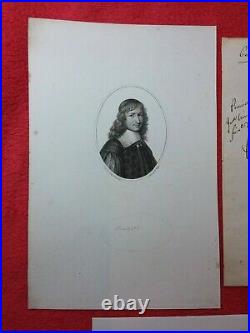 Docs 1758/autographe Marechal de BELLE ISLE/ Fouquet et portrait