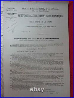 Docs 1885/Chemin de Fer Eco DOULLENS ALBERT/Possession de terrains PERONNE
