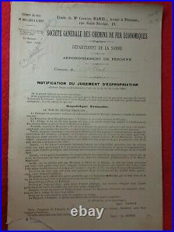 Docs 1885/Chemin de Fer Eco DOULLENS ALBERT/Possession de terrains PERONNE