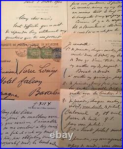 Docteur Louis Landouzy, 3 lettres autographes à Pierre Louys, rare