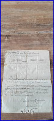 Document 1792 J. Armencey Brevet de Lieutenant. 109é Rt d'Infanterie parchemin