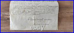 Document 1792 J. Armencey Brevet de Lieutenant. 109é Rt d'Infanterie parchemin