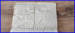 Document 1792 J. Armencey Brevet de Lieutenant. 109é Rt d'Infanterie parchemin