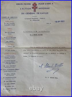 Document Ancien Rare De Gaulle