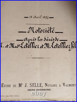 Document Notarié Manuscrit Époque Empire Napoleon