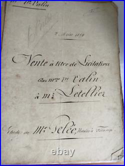 Document Notarié Manuscrit Époque Empire Napoleon