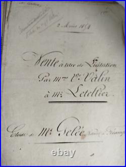 Document Notarié Manuscrit Époque Empire Napoleon