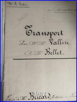 Document Notarié Manuscrit Époque Empire Napoleon