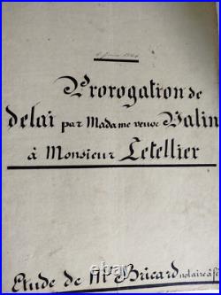Document Notarié Manuscrit Époque Empire Napoleon
