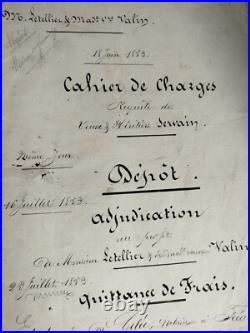 Document Notarié Manuscrit Époque Empire Napoleon