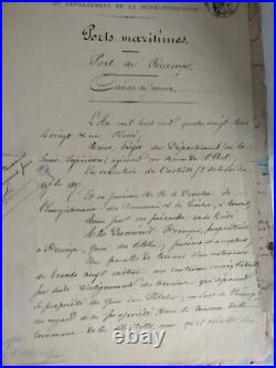 Document Notarié Manuscrit Époque Empire Napoleon