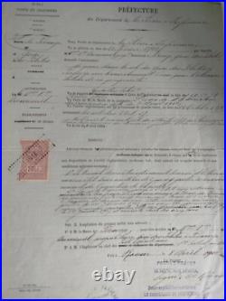 Document Notarié Manuscrit Époque Empire Napoleon