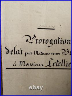 Document Notarié Manuscrit Époque Empire Napoleon
