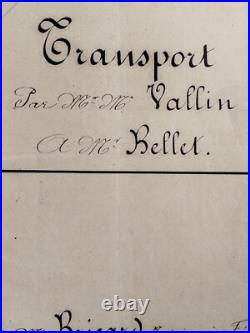 Document Notarié Manuscrit Époque Empire Napoleon