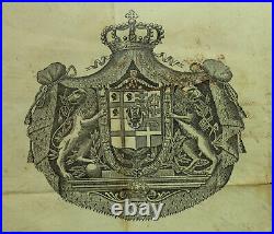 Document Original sur Papier Au nom du roi de Sardaigne 1826