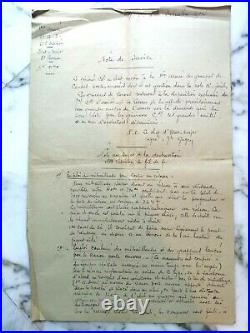 Document Papiers Etat Major Première Guerre mondiale Signé Joffre Dessins WWI