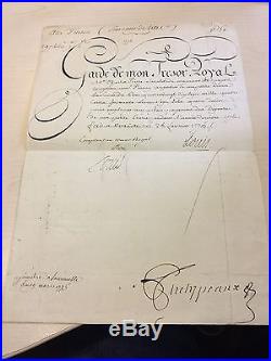 Document Signé De Louis XVI (1775) / Trésor Royal / Versailles
