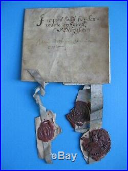 Document XVIIème avec sceaux (origine Hollande, Flandres, Luxembourg)