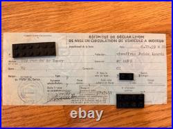 Document administratif SIMCA 9 NEUF Aronde 1955 carte grise voiture