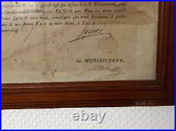 Document ancien encadré daté de 1790 avec caché (L18)