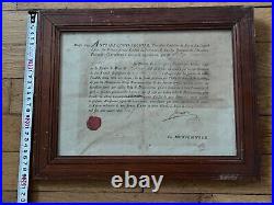Document ancien encadré daté de 1790 avec caché (L18)