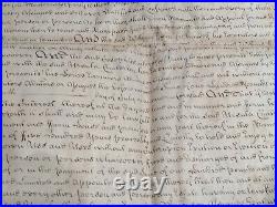 Document parchemin Anglais de 1743 Honi soit mal y pense the temple Church