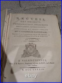 Documents Lot Décrets Lois Édits RECEUIL Louis XVI 1789-1790 Début Révolution