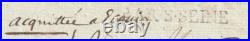 ECOUIS 27 Lettre de 1789, marque manuscrite acquittée à Ecouis = PP EURE