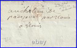 ECOUIS 27 Lettre de 1789, marque manuscrite acquittée à Ecouis = PP EURE