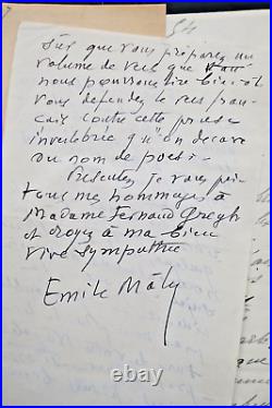 EMILE MLE cartes & lettres autographes manuscrites & signées