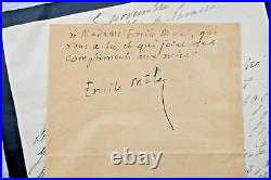 EMILE MLE cartes & lettres autographes manuscrites & signées