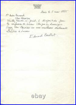 Edouard BOUBAT LETTRE AUTOGRAPHE SIGNEE 5 mars 1975 à propos de Lucien CLERGUE