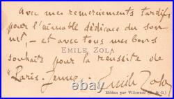 Émile ZOLA Carte de visite autographe signée Époque Germinal / La Terre