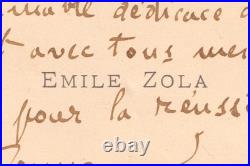 Émile ZOLA Carte de visite autographe signée Époque Germinal / La Terre