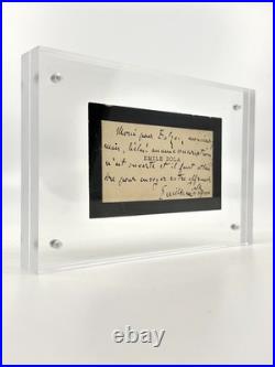 Émile ZOLA Carte de visite autographe signée Merci pour Balzac