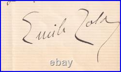 Émile ZOLA Lettre autographe signée 1882 Au Bonheur des Dames