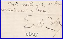 Émile ZOLA Lettre autographe signée 1887 La Terre