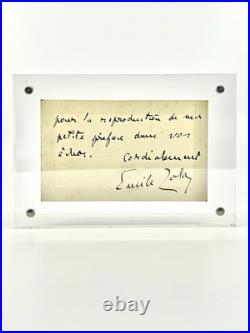 Émile ZOLA, belle carte de visite autographe, remerciement FIGARO