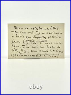 Émile ZOLA, belle carte de visite autographe signée avec envelloppe
