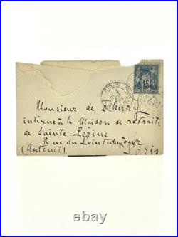 Émile ZOLA, belle carte de visite autographe signée avec envelloppe