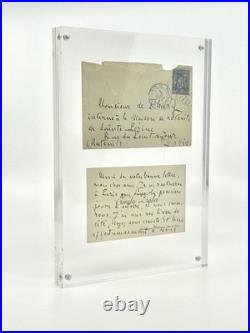 Émile ZOLA, belle carte de visite autographe signée avec envelloppe