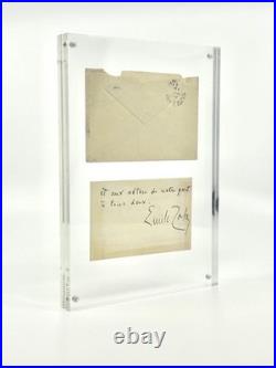 Émile ZOLA, belle carte de visite autographe signée avec envelloppe