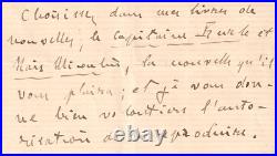 Émile ZOLA évoque Le Capitaine Burle et Naïs Micoulin. Lettre autographe signée