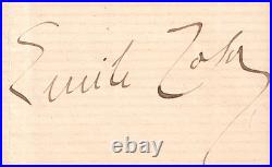 Émile ZOLA évoque Le Capitaine Burle et Naïs Micoulin. Lettre autographe signée