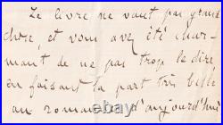 Émile ZOLA juge son deuxième roman Lettre autographe signée 1889